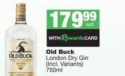Old Buck London Dry Gin-750ml Each