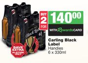 Carling Black Label Handies-For 2 x 6 x 330ml