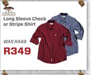 Canvas & Co Long Sleeve Check Or Stripe Shirt