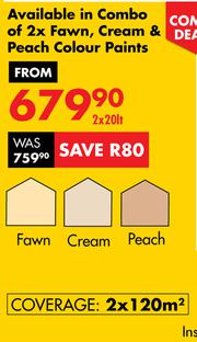 Special Tuff PVA Fawn, Cream & Peach Colour Paints - 2 x 20L Combo