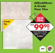 600 x 600mm A-Grade Floor Tiles-Per sqm