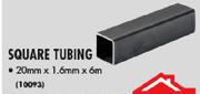 Square Tubing 20mmx1.6mmx6m
