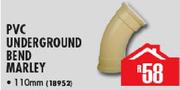 PVC Underground Bend Marley-110mm