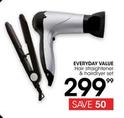 Everyday Value Hair Straightener & Hairdryer Set