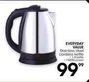 Everyday Value Stainless Steel Cordless Kettle