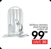 24 Piece Stainless Steel Hanging Cutlery Set