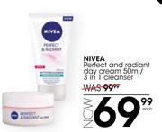 Nivea Perfect And Radiant Day Cream-5ml/ 3-In-1 Cleanser-Each