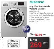 Hisense 8Kg Silver Front Loader Washing Machine WFHV8012S