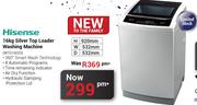 Hisense 16Kg Silver Top Loader Washing Machine WTQ1602S