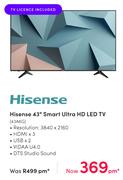 Hisense 43" Smart Ultra HD LED TV 43A6G