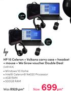 HP 15 Celeron + Volkano Carry Case + Headset + Mouse + We Grow Voucher Double Deal 34B13EA
