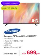 Samsung 70" Smart Ultra HD LED TV UA70AU7000