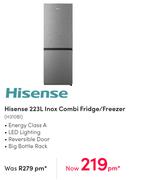 Hisense 223L Inox Combi Fridge/Freezer H310BI