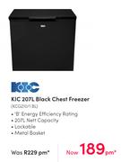 KIC 207L Black Chest Freezer KCG210/1 BL