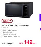 Defy 43L Solo Black Microwave DMO401