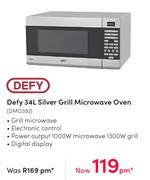 Defy 34L Silver Grill Microwave Oven DMO392