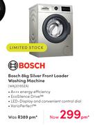 Bosch 8Kg Silver Front Loader Washing Machine WAJ2018SZA