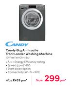 Candy 8Kg Anthracite Front Loader Washing Machine GV148TWHCR/1-ZA