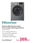 Hisense 9Kg Titanium Grey Front Loader Washing Machine WFPV9012MT