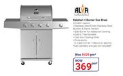 Alva Kalahari 4 Burner Gas Braai GSS4B01 KALAHARI
