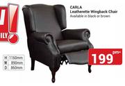 Carla Leatherette Wingback Chair