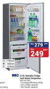 KIC 314Ltr Metallic Fridge with Water Dispenser KBF 634/1ME