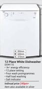 Defy 12 Place White Dishwasher DDW173