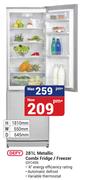 Defy 281Ltr Metallic Combi Fridge/Freezer DFC409