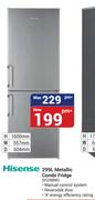 Hisense 299Ltr Metallic Combi Fridge H299BME