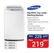 Samsung 9kg White Top Loader Washing Machine WA90H4200SW