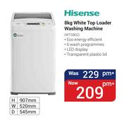 Hisense 8kg White Top Loader Washing Machine WTS802
