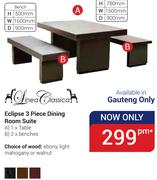 Linea Classica Eclipse 3 Piece Dining Room Suite (Gauteng Only)
