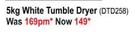 Defy 5Kg White Tumble Dryer DTD258