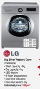 LG 8Kg Silver Washer/Dryer F1496ADP4