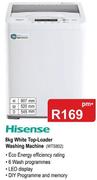 Hisense 8Kg White Top-Loader Washing Machine WTS802