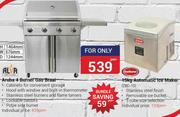 Alva Aruba 4 Burner Gas Braai+ SnoMaster 15Kg Automatic Ice Maker ZBC-15