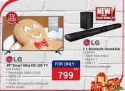 LG 49" Smart Ultra HD LED TV 49UF680 Plus 2.1 Bluetooth Sound Bar LAS450H
