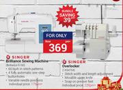 Singer Brilliance Sewing Machine Plus Singer Overlocker