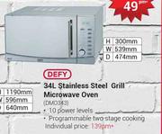 Defy 34L Stainless Steel Grill Microwave Oven DMO343