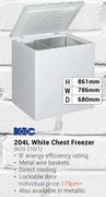 KIC 204Ltr White Chest Freezer KCG 210/1