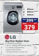 LG 8kg Silver Washer/Dryer F1496ADP4.ALSQESA