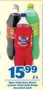 Spar-Letta/ Iron Brew/ Lemon Twist Soft Drink-2Ltr Each