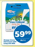Orange Grove Full Cream UHT Long Life Milk-6x1Ltr