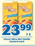 Clover Ultra Mel Vanilla Custard-1Ltr Each