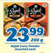 Raja Curry Powder-200g Each