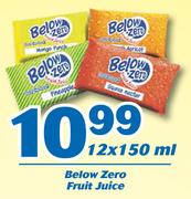 Below Zero Fruit Juice-12x150ml