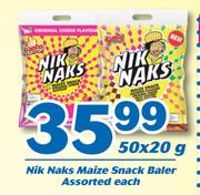 Nik Naks Maize Snack Baler-50x20g Each