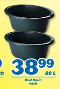 Oval Basin-80Ltr Each