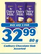 Cadbury Chocolate Slab-3x80g