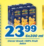 Clover Krush 100% Fruit Juice-6x200ml
